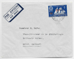 ST PIERRE ET MIQUELON 15FR FRANCE LIBRE SEUL LETTRE COVER AVION C. PERLE ST PIERRE ET MIQUELON POUR SUISSE - Briefe U. Dokumente