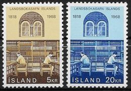 Islande 1968 N° 377/378  Neufs ** MNH Bibliothèque Nationale - Unused Stamps