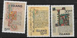 Islande 1970 N° 392/394  Neufs ** MNH Manuscrits Anciens - Ungebraucht