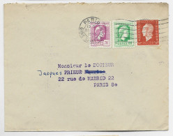 MARIANNE ALGER 70C+80C+50C DULAC LETTRE COVER PARIS 20.III.1945 AU TARIF - 1944 Coq Et Marianne D'Alger