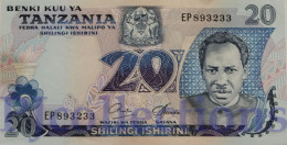 TANZANIA 20 SHILINGI 1978 PICK 7b AU+ - Tanzania