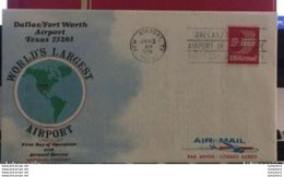 Enveloppe FDC Des USA De 1974 Pour L'inauguration De L'aéroport Fort Worth De Dallas - Brieven En Documenten