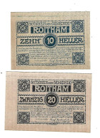 **notgeld   Austria  Roitham  10+20 Heller   843a - Oesterreich