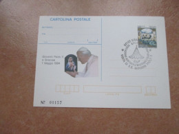 Cartolina Postale Numerata GIOVANNI PAOLO II A Siracusa 1 Maggio 1994 Tiratura Numerata Annullo Speciale - Cristianismo