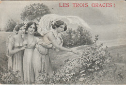 Type "Viennoise" LES TROIS GRACES (dont 1 Au Voile) Illust. Friedrich SCHLEGEL+Pub Teinturerie Guibert-Cadeau ANGERS - Autres & Non Classés