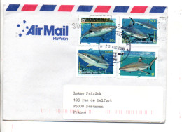 AUSTRALIE AFFRANCHISSEMENT COMPOSE SUR LETTRE AVION POUR LA FRANCE 2005 - Storia Postale