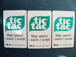 3 Different Cards Phonecard Chip Advertising Tic Tac K293 12/97 300,000ex. 840 Units Prefix Nr. BV EZh GD UKRAINE - Ucrania