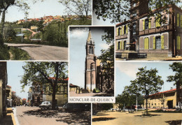 CPSM -   MONCLAR - DE - QUERCY  (82)  Vue Générale - L' Hotel De Ville -  L' église - Grand' Rue - Les Promenades - Montclar De Quercy