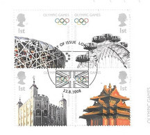 GB - 2008  Olympic Flag   Minisheet  FDC Or  USED  "ON PIECE" - SEE NOTES And Scans - Gebruikt