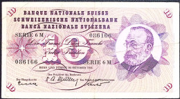 SUISSE/SWITZERLAND * 10 Francs * G. Keller * 20/10/1955 * Etat/Grade TB/F - Suisse