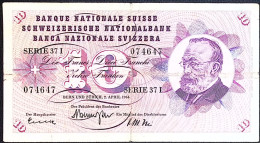 SUISSE/SWITZERLAND * 10 Francs * G. Keller * 02/04/1964* Etat/Grade TB/F - Suisse