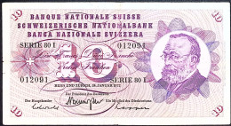 SUISSE/SWITZERLAND * 10 Francs * G. Keller * 24/01/1972 * Etat/Grade TTB/VF - Schweiz