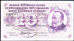 SUISSE/SWITZERLAND * 10 Francs * G. Keller * 05/01/1970* Etat/Grade TB/F - Switzerland