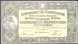 SUISSE/SWITZERLAND * 5 Francs * Tell * 17/05/1939 * Etat/Grade TB/F - Zwitserland
