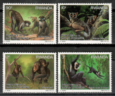 Rwanda 1988 Ruanda / Fauna Mammals Monkeys MNH Mamíferos Monos Säugetiere / Cu20565  36-50 - Singes