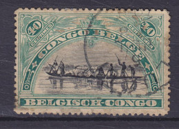 Belgian Congo 1910 Mi. 19, 40c. Kanufahrer (o) - Used Stamps