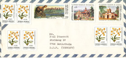 Argentina Air Mail Cover Sent To Germany 1988 With A Lot Of  Topic Stamps But No Postmark On Stamps And Cover - Luchtpost