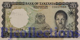 TANZANIA 20 SHILINGI 1966 PICK 3e UNC C/ERRORE DI STAMPA - W/ PRINTING ERROR - Tanzanie