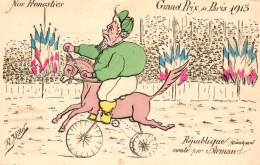 Frankreich, Politische Karikatur, Nos Pronosties, Grand Prix De Paris 1913, Sign. Miller - Satirische