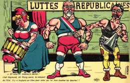 Frankreich, Politische Karikatur, Luttes Republicanes, Sign. Nadal - Satirische