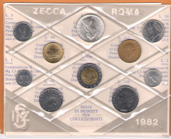 1982 Italia - Monetazione Divisionale - Annata Completa - FDC - Jahressets & Polierte Platten