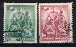 Tchécoslovaquie 1937 Mi 373-4 (Yv 325-6), Obliteré, - Used Stamps