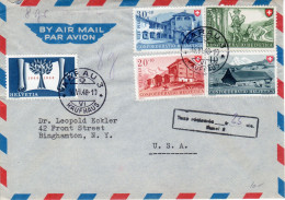 Switzerland / Suisse / Schweiz-USA 1948 Postage Due Claimed Pro Patria Full Set On Cover. - Covers & Documents