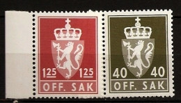 Norvège Norge 1977 N° Service 102 / 3 ** Couronne, Lion, Armoiries Nationales, Hache, Croix, Religion, Magnus VI, Or - Ungebraucht