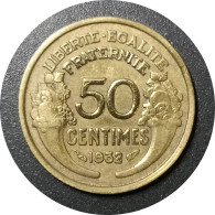 1932 9 Et 2 Fermés - 50 Centimes Morlon Cupro-aluminium - France [KM#894.1] - 50 Centimes