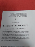 Doodsprentje Leontine Stroobandt / Stekene 19/2/1909 Sint Niklaas 13/5/1995 ( Adolf Ketels ) - Religion & Esotérisme