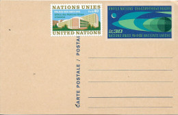 UNITED NATIONS. AIR LETTER. POSTAL STATIONERY WITH ADDITIONAL POSTAGE - Airmail