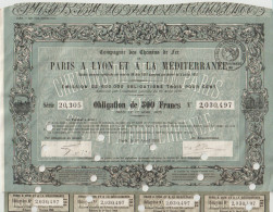 Décoré CHEMINS De FER PLM (Paris Lyon Méditerrannée) 1918 500F - Ferrocarril & Tranvías