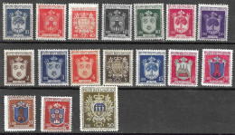 SAN MARINO -1945 - STEMMI -SERIE 17 VALORI - NUOVA MH*(YVERT 259\756- MICHEL 318\34 - SS 279\95) - Unused Stamps