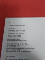 Doodsprentje Frans De Haes / Heist Op Den Berg 9/10/1923 Bonheiden 14/10/1992 ( Julia De Cocq ) - Religion & Esotérisme