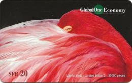 Switzerland: Prepaid GlobalOne - Colorful Birds 2. Flamingo - Suisse