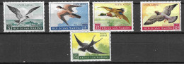 SAN MARINO -1959 - P. AEREA - UCCELLI - SERIE 5 VALORI- NUOVA MH* ( YVERT AV 111\5- MICHEL 606\10 - SS A 122\6) - Airmail