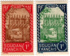 SUDAN FRANCESE, FRENCH SUDAN, MONUMENTI, 1931-1940, FRANCOBOLLI NUOVI (MLH*) Scott:FR-SU 85,87 - Ongebruikt