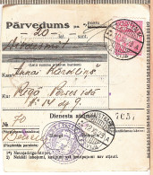 Latvia Lettland 1929 Postal History Money Transfer Receipt - Lettonie