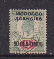 MOROCCO  AGENCIES    1907    20c  On  2d  Green  And  Red    USED - Bureaux Au Maroc / Tanger (...-1958)