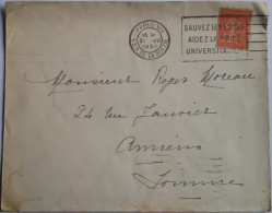 FRANCE Enveloppe Avec 50c Semeuse Lignée Perforée B.C Du 31/07/1930 - Lettres & Documents