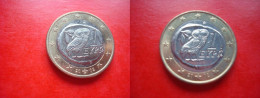 Rare ! Ces 2 1 € Grèce 2002 Une Frappée D'un S-l'AUTRE MOINS DE GRAINS(CARTE) - Greece