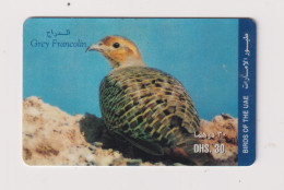 UNITED ARAB EMIRATES - Bird Grey Francolin Remote Phonecard - Verenigde Arabische Emiraten