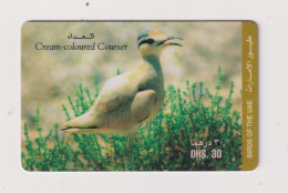 UNITED ARAB EMIRATES - Bird Cream Coloured Courser Remote Phonecard - Verenigde Arabische Emiraten