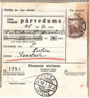 Latvia Lettland 1937 Postal History Money Transfer Receipt - Lettonie