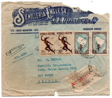 ARGENTINE - BRESIL - RECOMMANDE - 1941 . - Luftpost