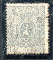 BELGIQUE BELGIE BELGIO BELGIUM 1866 1867 COAT OF ARMS 1c USED OBLITERE' USATO - 1866-1867 Piccolo Leone