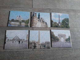 6 Puzzles Paris Tour Eiffel Notre Dame Louvre Obélisque Pyramide Arc De Triomphe Puzzle - Rompecabezas