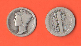 America Dime 1917 USA Mercury America XXX   Silve Rcoin - 1916-1945: Mercury (kwik)