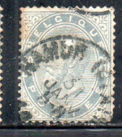 BELGIQUE BELGIE BELGIO BELGIUM 1883 KING ROI LEOPOLD II 20c USED OBLITERE' USATO - 1883 Leopold II