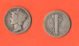 America Dime 1919 USA Mercury America XXX - 1916-1945: Mercury (Mercurio)